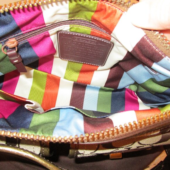 Coach Gold Edged Legacy Pocket Hobo with Signature Lining - Picture 11 of 13